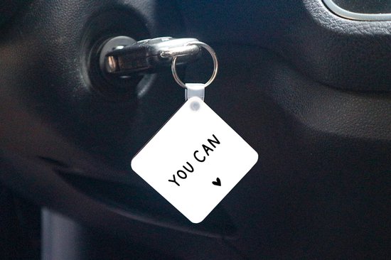 Porte-clés - Citation anglaise You can with a heart - Plastique