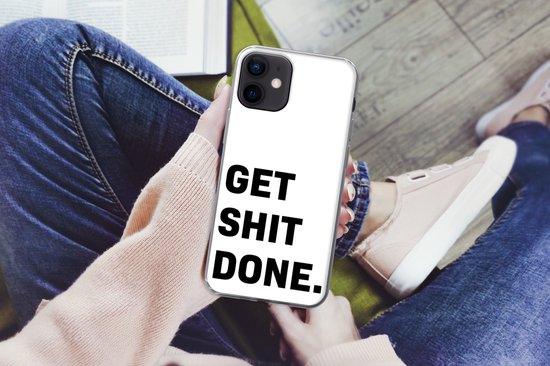 Coque iPhone 12 - Citations - Zwart - Wit - Motivation - Siliconen