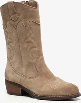 TwoDay suede meisjes cowboy western laarzen - Beige - Maat 35 - Echt leer