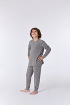 Woody pyjama jongens/heren - grijs - wasbeer - 212-1-PZL-Z/924 - maat 128