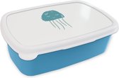 Broodtrommel Blauw - Lunchbox - Brooddoos - Kwal - Zee - Blauw - Waterverf - 18x12x6 cm - Kinderen - Jongen