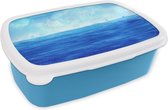 Broodtrommel Blauw - Lunchbox - Brooddoos - Zee - Waterverf - Lucht - 18x12x6 cm - Kinderen - Jongen