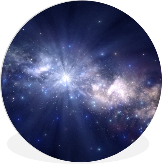 WallCircle - Wandcirkel ⌀ 30 - Een illustratie van het kleurrijke sterrenstelsel de Melkweg - Ronde schilderijen woonkamer - Wandbord rond - Muurdecoratie cirkel - Kamer decoratie binnen - Wanddecoratie muurcirkel - Woonaccessoires