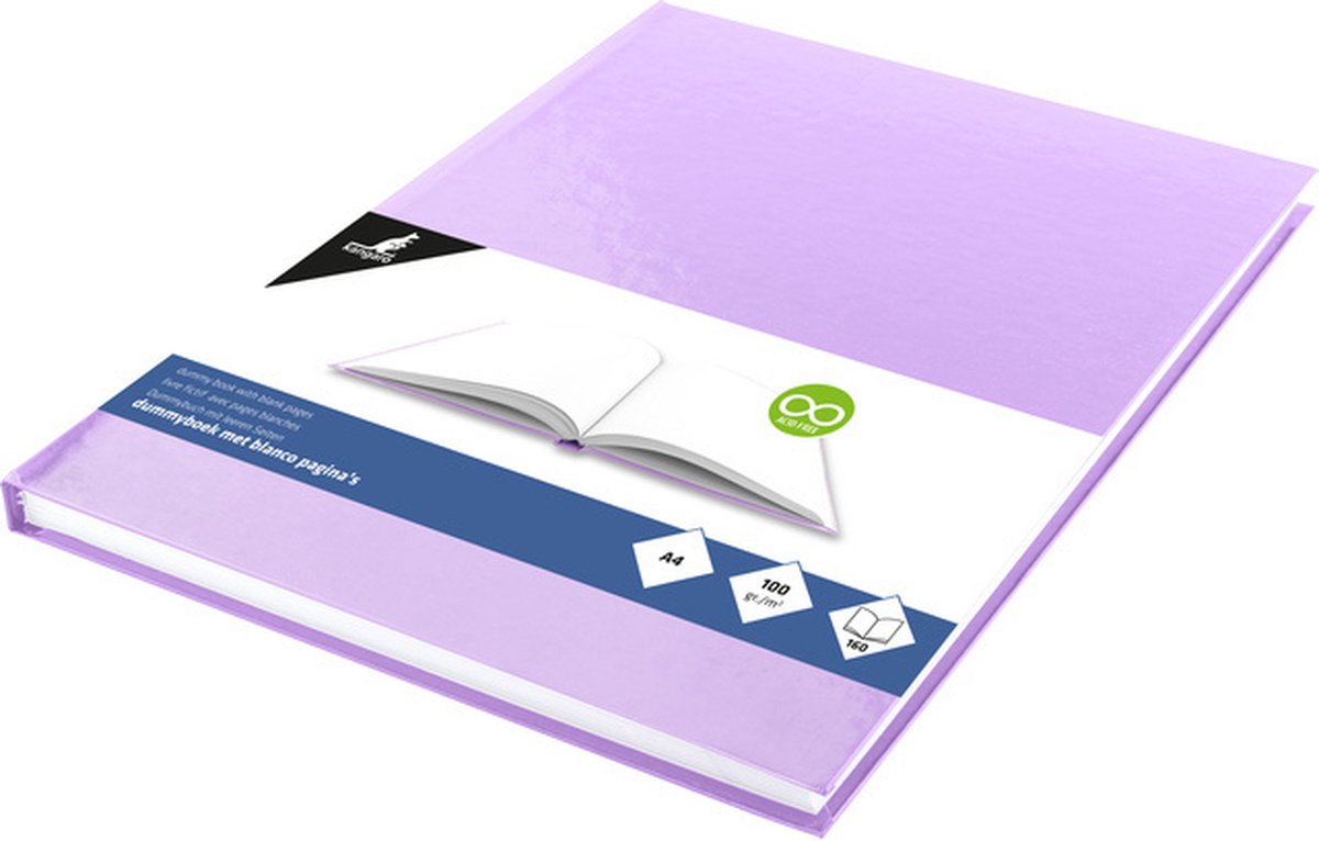 Kangaro dummyboek - A4 - pastel violet - 160 blanco pagina's - hard cover - K-5354 - Kangaro
