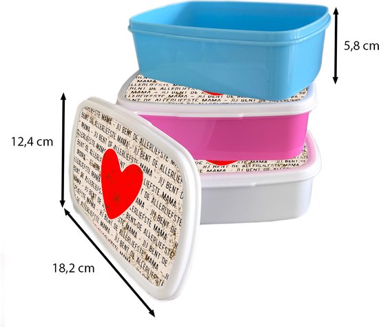 Lunch box Blauw - Lunch box - Boîte à pain - You are the sweetest mama - Maman - Dictons - Citations - 18x12x6 cm - Enfants - Garçon