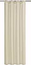 JEMIDI Kant-en-klaar verduisterend gordijn - Gordijn met plooiband 140 x 175 cm - Voor op gordijnen rail -Crème