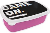 Broodtrommel Roze - Lunchbox - Brooddoos - Game - Quotes - Gamer - 18x12x6 cm - Kinderen - Meisje