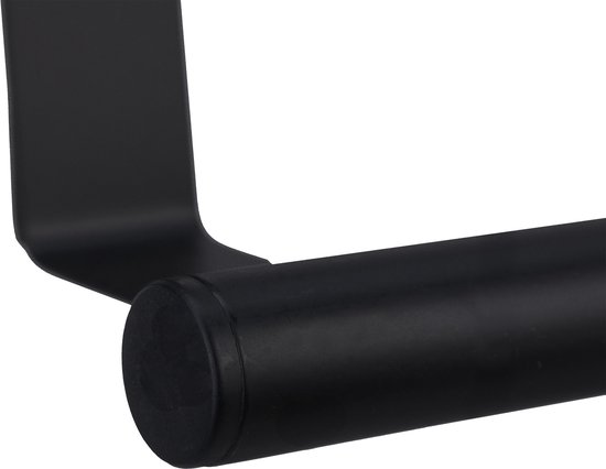 WENKO Magnetische keukenrolhouder Ima, houder voor keukenrol van gepoedercoat metaal in zwart, bevestiging zonder boren met behulp van magneet of meegeleverde plakstrip, 30 × 6,5 × 6 cm