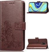 Xiaomi Redmi Note 9S Hoesje - Mobigear - Clover Serie - Kunstlederen Bookcase - Bruin - Hoesje Geschikt Voor Xiaomi Redmi Note 9S