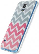 Samsung Galaxy S5 Neo Hoesje - Xccess - Serie - TPU Backcover - Wave Pink / Gray - Hoesje Geschikt Voor Samsung Galaxy S5 Neo