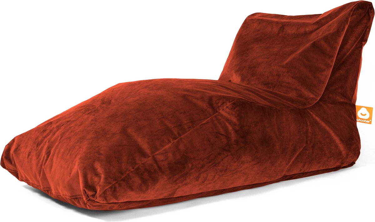 Whoober loungestoel zitzak Bali XL velvet bordeaux rood - Zacht en comfortabel - Wasbaar