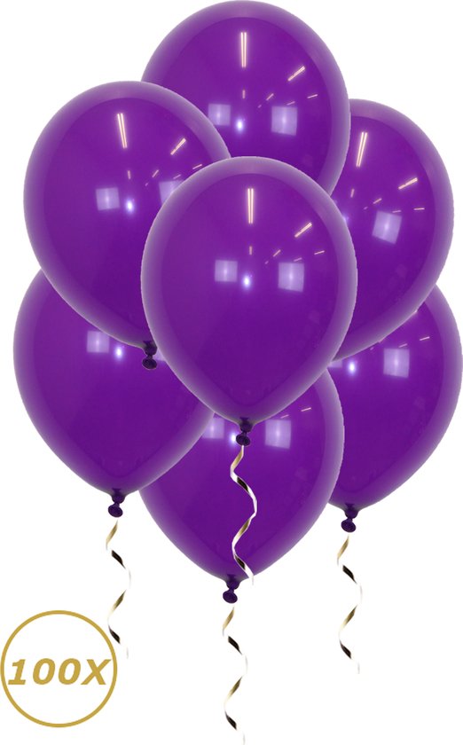 Paarse Helium Ballonnen 2023 NYE Verjaardag Versiering Feest Versiering Ballon Halloween Paars Decoratie - 100 Stuks