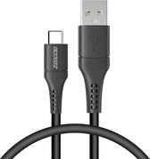 Accezz USB C naar USB A Kabel - 0.2 meter - Snellader & Datasynchronisatie - Oplaadkabel geschikt voor o.a. Samsung, iPhone 15 & iPad - Zwart