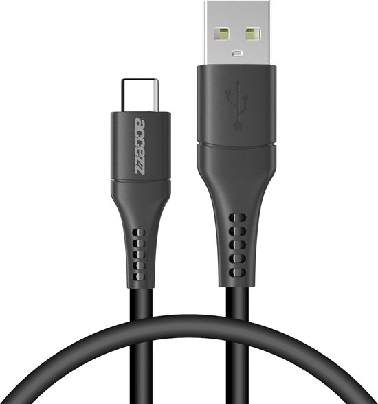 Accezz Kabel - USB C naar USB A Kabel - 0.2 meter - Snellader & Datasynchronisatie - Oplaadkabel - Zwart