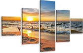 Schilderij - Prachtige Zonsondergang boven Zee, Premium Print