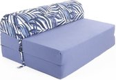 2-zits bank - Blauwe Palm stof - L 115 x D 75 x H 45 cm