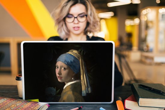 Sticker ordinateur portable - 17,3 pouces - Fille à la perle - Vermeer - Plantes