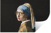 Muurstickers - Sticker Folie - Meisje met de parel - Vermeer - Bril - 60x40 cm - Plakfolie - Muurstickers Kinderkamer - Zelfklevend Behang - Zelfklevend behangpapier - Stickerfolie