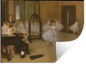 Muurstickers - Sticker Folie - The Dancing Class - Schilderij van Edgar Degas - 80x60 cm - Plakfolie - Muurstickers Kinderkamer - Zelfklevend Behang - Zelfklevend behangpapier - Stickerfolie