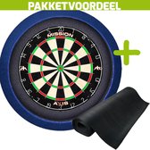 Mission Axis + Rubberen Dartmat 120*250 + Dartbordverlichting Basic (Blauw)