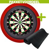 Mission Axis + Rubberen Dartmat 120*250 + Dartbordverlichting Basic (Rood)