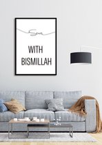 NostaljiNL Poster incl. Frame: Start with Bismillah Yazili Tablo