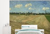 Behang - Fotobehang Geploegde akkers - Vincent van Gogh - Breedte 375 cm x hoogte 300 cm