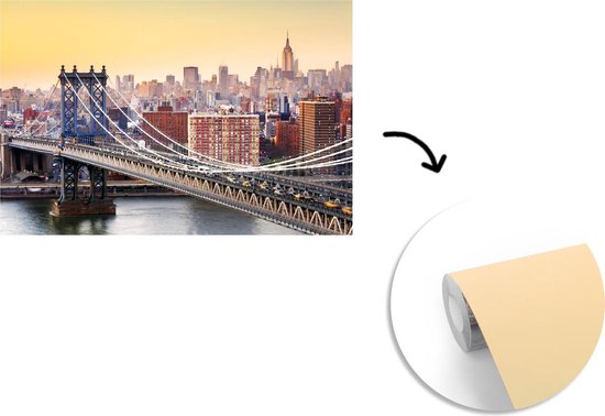 Behang - Fotobehang Manhattan Bridge in New York - Breedte 330 cm x hoogte 220 cm