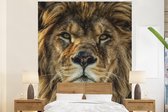 Papier peint photo peint photo Lion - nieuw - Gros plan de fotobehang lion en vinyle largeur 195 cm x hauteur 240 cm - Impression photo sur papier peint vinyle (existe en 7 tailles) - chambre/salon/bureau