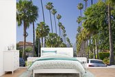 Behang - Fotobehang Palmbomen langs de straten in Beverly Hills in Noord-Amerika - Breedte 450 cm x hoogte 300 cm