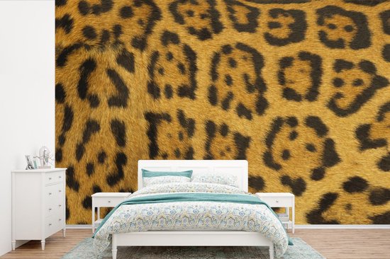 Papier peint photo peint photo vinyle - Fourrure léopard largeur 330 cm x hauteur 220 cm - Tirage photo sur papier peint (disponible en 7 tailles)