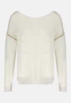 DEELUXE Opengewerkte gebreide trui ELLY Off White