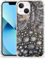 Shockproof Case geschikt voor iPhone 13 mini Telefoon Hoesje met doorzichtige rand Krokodillenprint