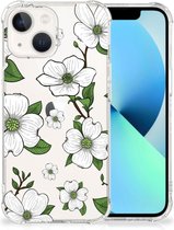 Silicone Back Case Geschikt voor iPhone13 Telefoonhoesje met doorzichtige rand Dogwood Flowers