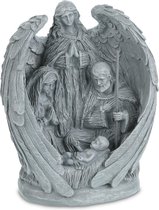 Relaxdays Tuinbeeld Heilige Familie met engel - grafdecoratie - weervast - polyresin
