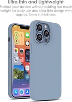 Hoesje Geschikt voor iPhone 13 Pro Max – Liquid siliconen backcover – Licht Blauw
