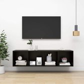 Tv-wandmeubel 37x37x142,5 cm spaanplaat zwart