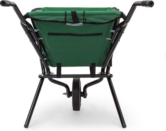Relaxdays kruiwagen opvouwbaar - inklapbare tuinwagen - vouwkruiwagen - groen - 50 l van Relaxdays — afbeelding 2