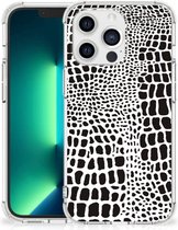 Back Cover Siliconen Hoesje iPhone 13 Pro Max GSM Hoesje met doorzichtige rand Slangenprint