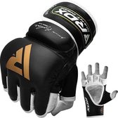 RDX Sports T2 Leather MMA Handschoenen - Goud / Zwart - Leer Extra Large