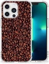 Étui robuste pour pare- Bumper Étui pour smartphone Apple iPhone 13 Pro avec bord transparent Grains de Grains de café