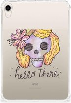Cover Geschikt voor iPad mini 6 (2021) Hoesje met naam Boho Skull met transparant zijkanten