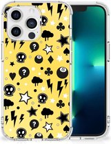 Case Geschikt voor iPhone 13 Pro GSM Hoesje met doorzichtige rand Punk Yellow