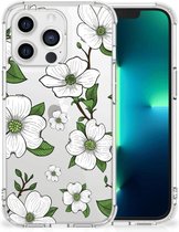 Silicone Back Case Geschikt voor 13 Pro Telefoonhoesje met doorzichtige rand Dogwood Flowers