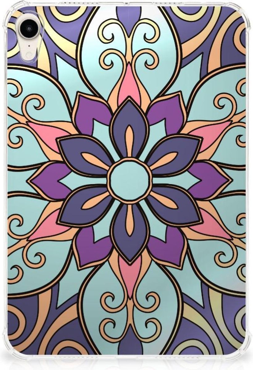 Apple iPad mini 6 (2021) Siliconen Hoesje Purple Flower