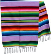 Mexicaanse Deken - Plaid - Serape - Gerecycled Acryl - 210 x 150 - Violet - BBXZZ0violet