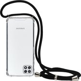 Coque Samsung A22 Silicone Transparente avec Cordon - Coque Galaxy A22 4G avec Cordon - Coque Samsung Galaxy A22 avec Cordon Coque Arrière TPU - Zwart