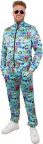 Jaren 80 & 90 Kostuum | Jaren 80 Trainingspak Cassette Pop Love Heren | Man | Medium | Carnaval kostuum | Verkleedkleding