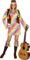 Widmann - Hippie Kostuum - Comeback Hippie Dame Kostuum - Multicolor - XL - Carnavalskleding - Verkleedkleding