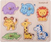 Vorm puzzel dieren safari multicolor 7 delig
